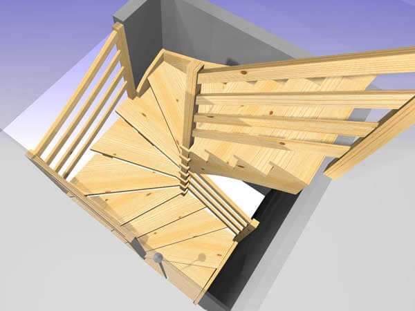 Projekt schodów drewnianych